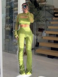 Hollow knit three piece set
