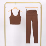 U-shaped Sports Vest Cropped Pants Vest Yoga Sets  848454740524