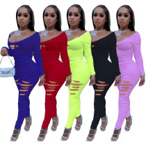 Burnt flower and long sleeved pants set