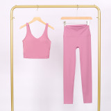 U-shaped Sports Vest Cropped Pants Vest Yoga Sets  848454740524