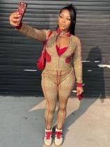 Leopard print contrasting long sleeved zipper cardigan, drawstring pants two-piece set