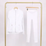 LU847860243134-1 9-inch pants set, gold zipper jacket, yoga suit