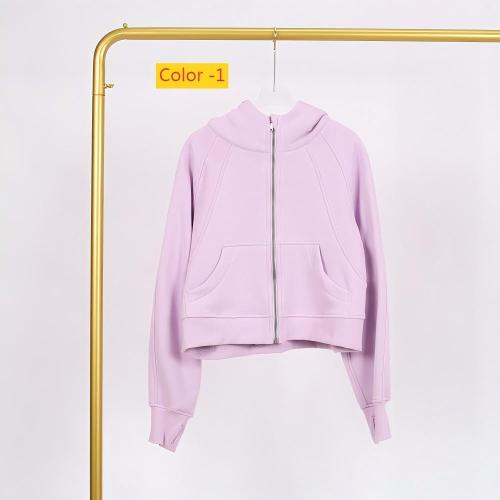 Full zip loose hoodie with loose short fit and plush hoodie