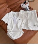 Minimally designed polo shirt anti glare short skirt two-piece set