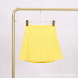 LU848454740523 Ladies' anti glare fitness sports tennis skirt, quick drying pleated skirt, yoga shorts LU