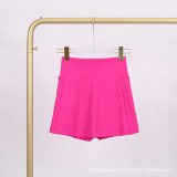 LU848454740523 Ladies' anti glare fitness sports tennis skirt, quick drying pleated skirt, yoga shorts LU