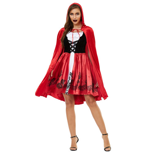 Thickened Halloween cloak, Little Red Riding Hood costume, character uniform