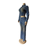 Micro stretch long sleeved micro stretch pants set