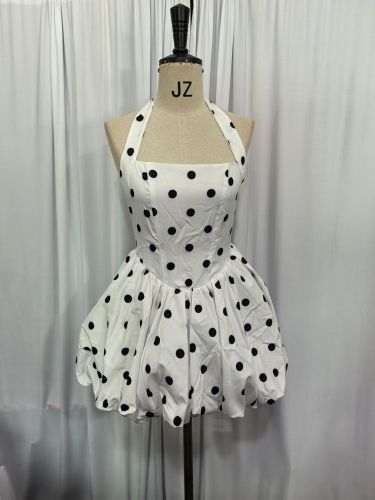 Hanging neck tie bow dress