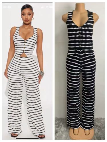Striped women's two-piece set