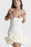 Strap strapless ruffled skirt