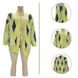 Knitted medium length jacket