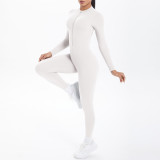 Zipper jumpsuit with hollowed out sports bodysuit NS949070234339