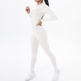 Zipper jumpsuit with hollowed out sports bodysuit NS949070234339