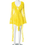 Lace ruffled ribbon long-sleeved safety pants dress skirt
