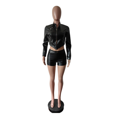 PU long sleeved shorts elastic set