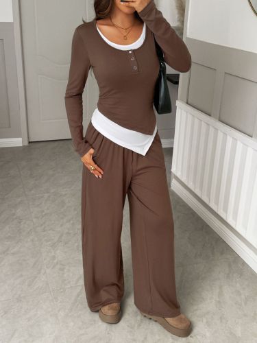 Long sleeved T-shirt long pants two-piece set