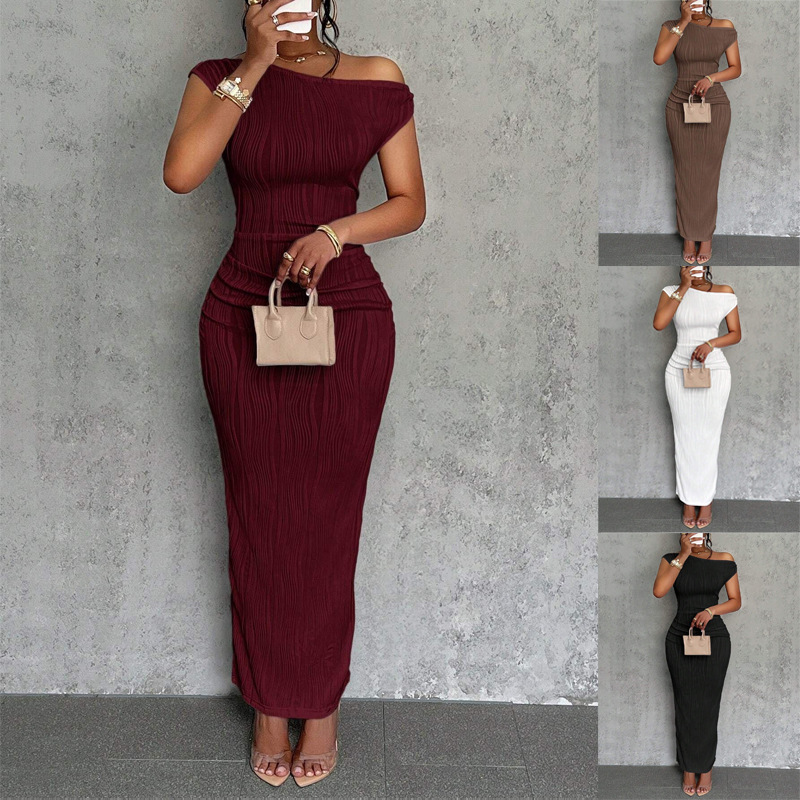 Shoulder Ripples Water ripple sloping shoulder dress