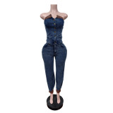 Flat top elastic pants set