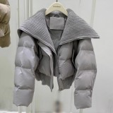 High waisted, big collar cotton jacket