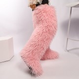 Thigh-high boots, wool over-the-knee fur-lined snow boots