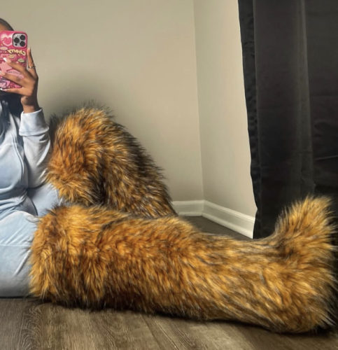 Thigh-high boots, wool over-the-knee fur-lined snow boots