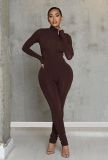 Velvet tight fitting hip lifting high elastic jumpsuit