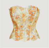 Tight Embroidered Knitted Corset