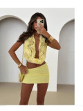 Neck Strap Top and Skirt Set