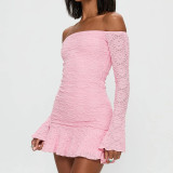 High elasticity 3D three-dimensional fabric wrapped chest and shoulder dress