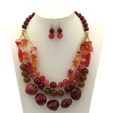 Exaggerated two-color bead multi-layer clavicle chain