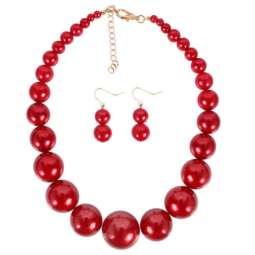 Imitation pearl collarbone chain