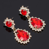 Water droplet crystal earrings
