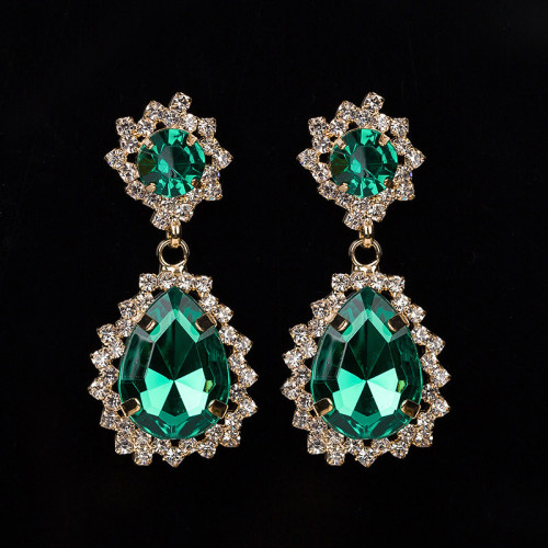 Water droplet crystal earrings