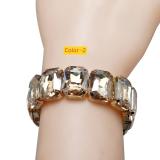 Geometric gemstone elastic bracelet