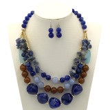 Exaggerated two-color bead multi-layer clavicle chain