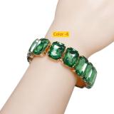 Geometric gemstone elastic bracelet
