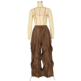 Flared Pants with Ruffles and Loose Fit