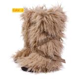High end tied hairy boots with velvet rivets, fur snow boots
