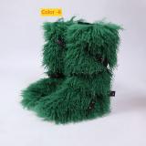 High end tied hairy boots with velvet rivets, fur snow boots