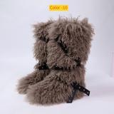 High end tied hairy boots with velvet rivets, fur snow boots