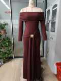 One shoulder, open shoulder, waist cinching, fish tail skirt