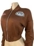 Velvet sweatshirt, sports zipper, embroidered baseball jacket, jacket