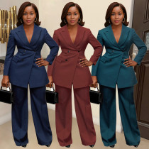 Waist lapel suit and pants two-piece set