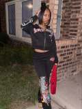 Printed sweatshirt and pants set