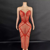 Crystal half-transparent dress