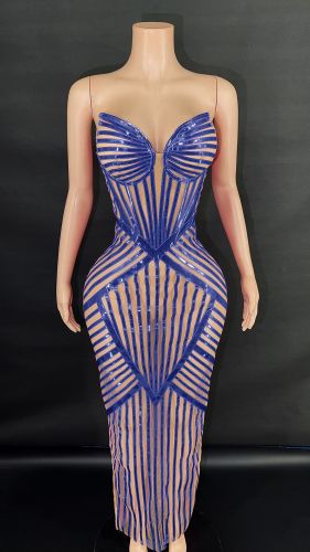 Crystal half-transparent dress