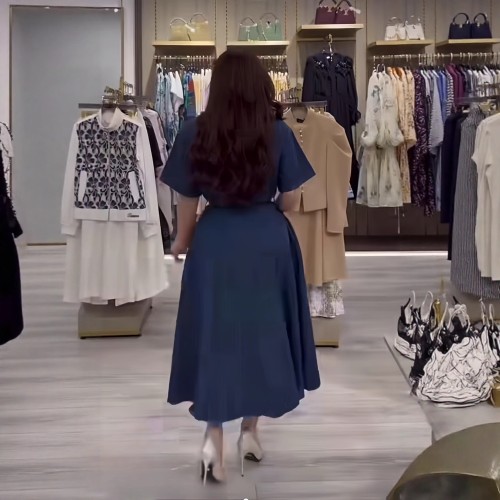 Short sleeved oversized denim dress