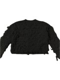 Knitted Tassel Buttoned Wool Blazer
