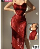 Ultra thin mixed color see through lace hip hugging one-piece lingerie